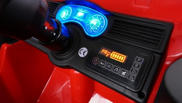 Kinder-Elektro-Feuerwehrauto SX1818, Spritze, Sirene, Blaulicht, 70 Watt, Servolenkung, Bluetooth